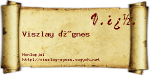 Viszlay Ágnes névjegykártya