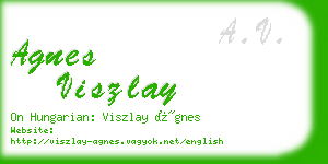 agnes viszlay business card